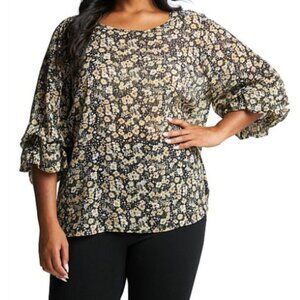 Estelle Lillian Ditsy Top, Size 2X